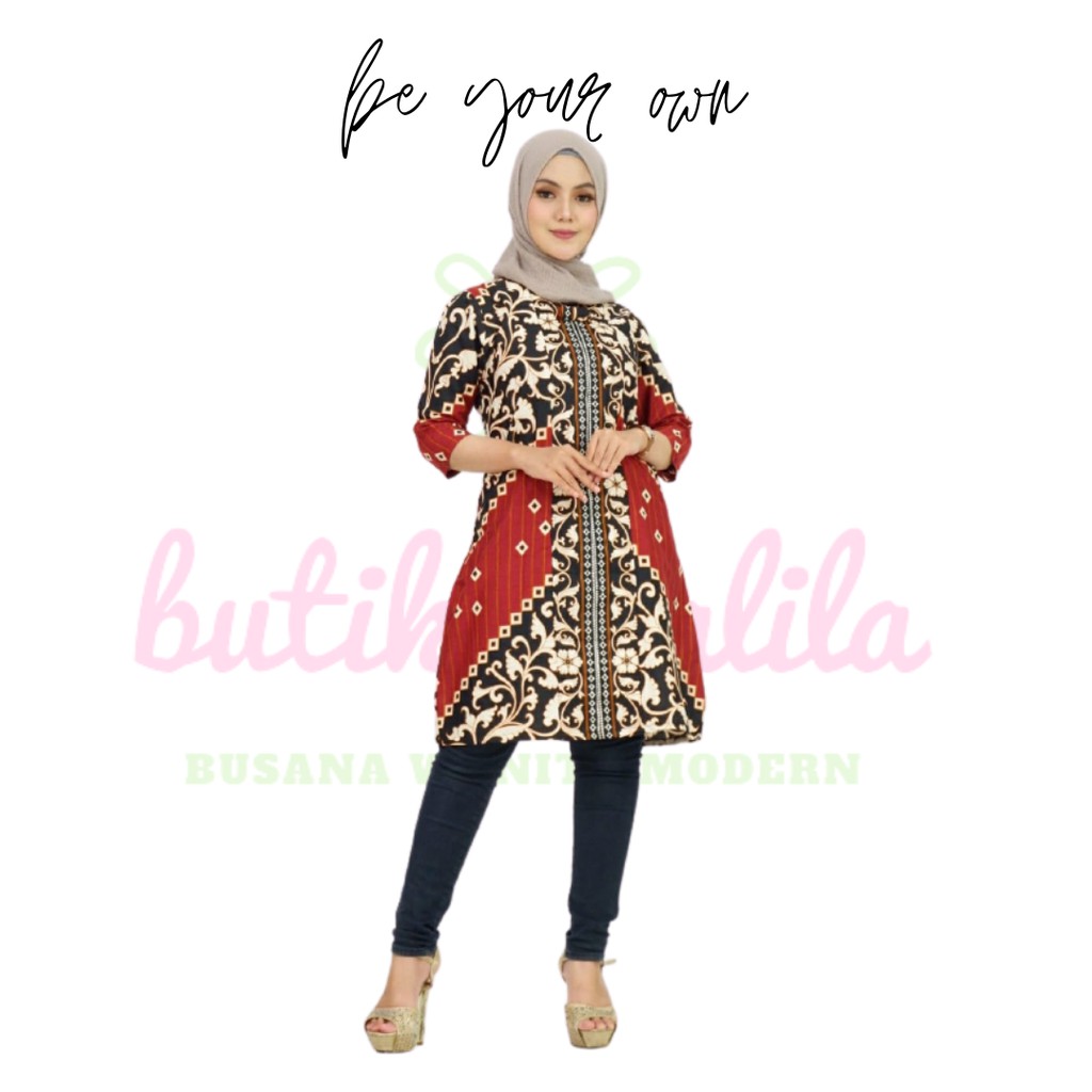 TUNIK AGATHA POLA Atasan wanita muslim katun halus tunik tersedia size jumbo