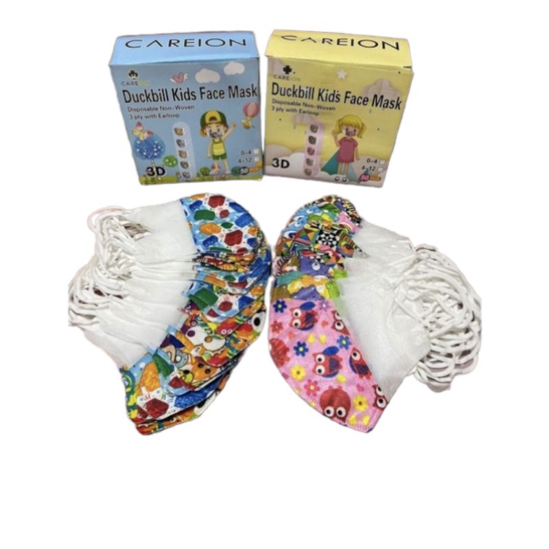 Masker Anak Duckbill Careion Motif Anak Mix 3ply 50pcs.