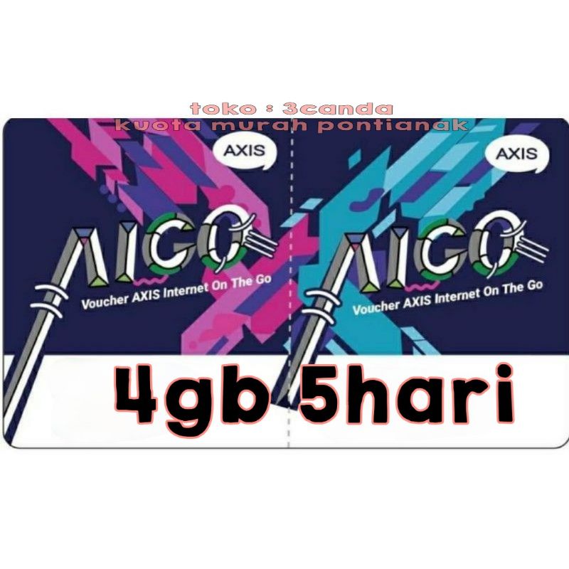 NEW Voucher Axis 3gb / 4gb 5hari vocer aigo 3 4 gb 5 hari axis3gb axis4gb kuota data kalimantan