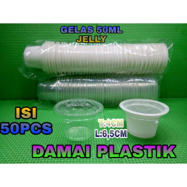 GELAS PLASTIK BENING &amp; PUTIH SUSU AGAR RUJAK PUDDING PUDING KECIL 55 ML TANPA TUTUP Jelly 50ML 50 ML