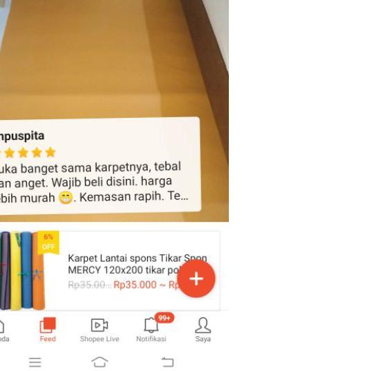 Karpet Lantai spons Tikar Spon MERCY 120x200 tikar polos tikar murah tikar plastik BINTIK EVAMATIC