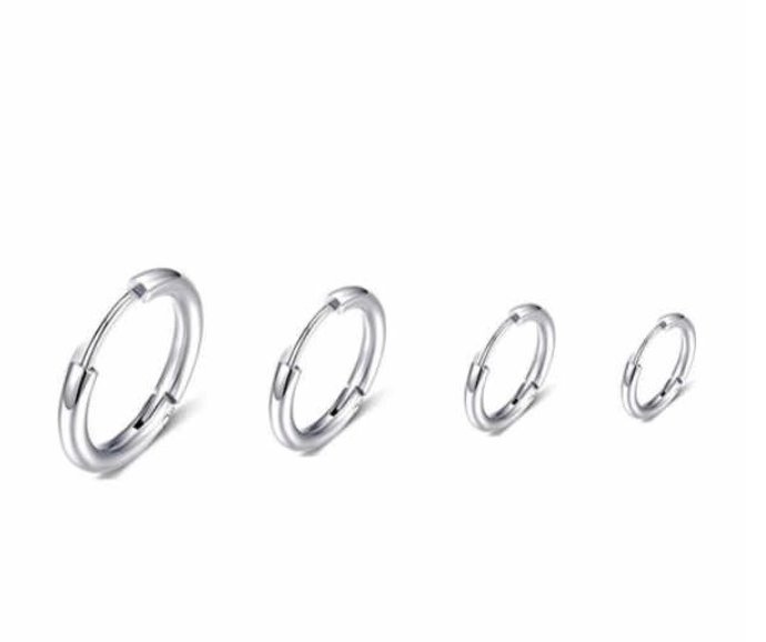 1pc Anting Hoop Tulang Rawan Bahan Sterling Silver