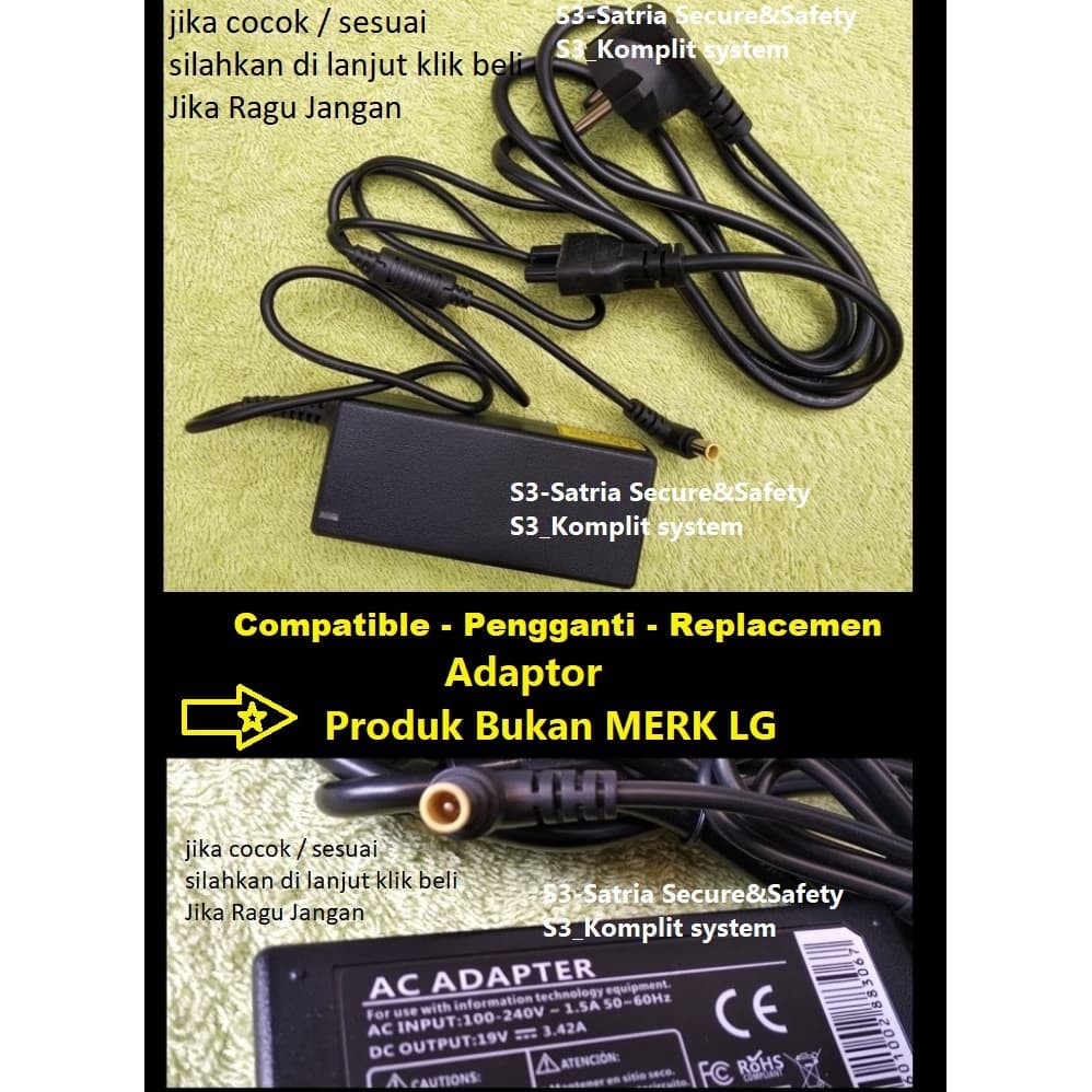 TV LG Adaptor daya 19V 1.6A TELEVISI LED LG 19v 1,6A