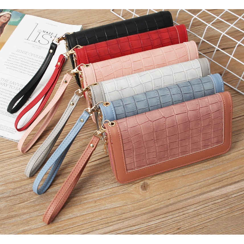 Dompet Wanita Panjang Bahan Kulit PU Leather Premium Ada Tali FY08