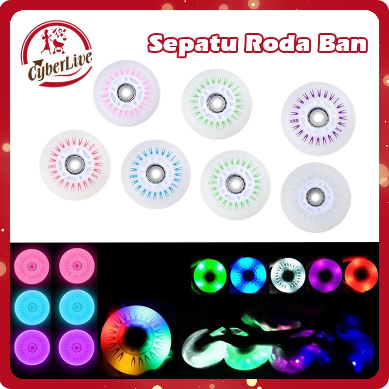 Sepatu Roda Ban Karet LED Wheels Ban Karet Sepatu Roda Ukuran 70 Mm Multifungsi Karet Hardness 90A