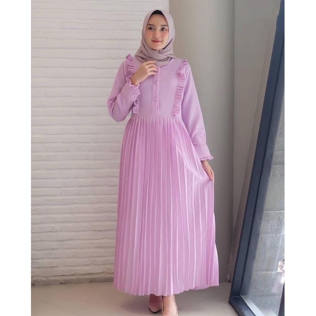 (MSB) GAMIS JOTHA PLEATED DAILY BUSUI DRESS WOLPEACH