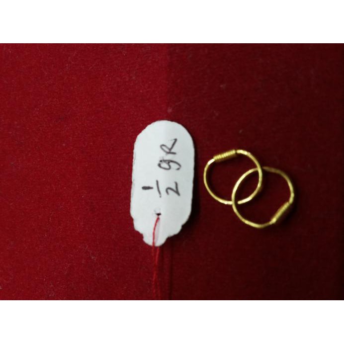 ANTING BAYI EMAS 24 KARAT MODEL KENIP BERAT 0.5 GRAM