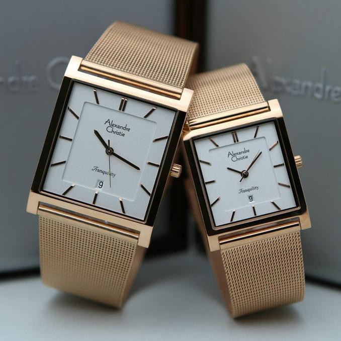 Jam Tangan Couple Alexandre Christie Ac 8629 Rosegold Original Avenue.Centre