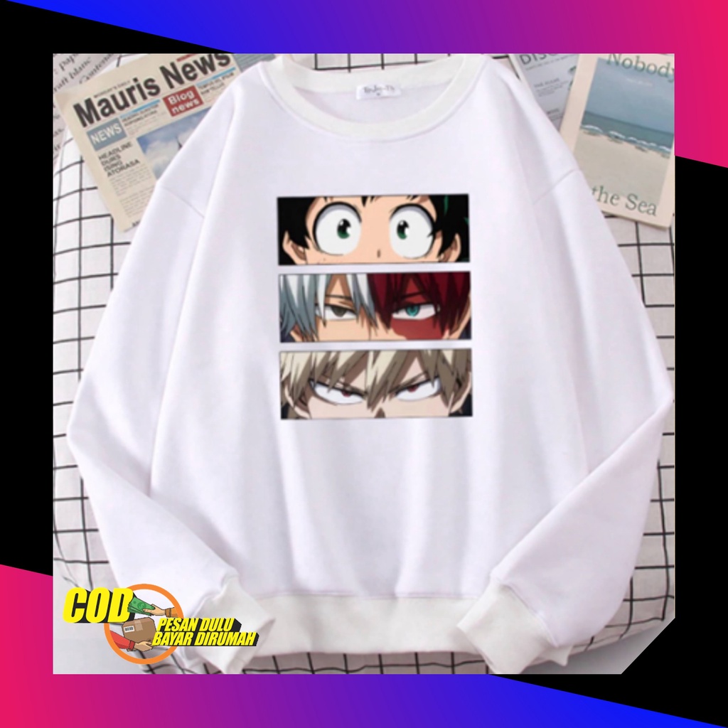 Cn Pria Wanita Distro Anime Crewneck Oversize Hitam Crewnek Cowok Crewneck Cn cowok Crunek Pria Crew