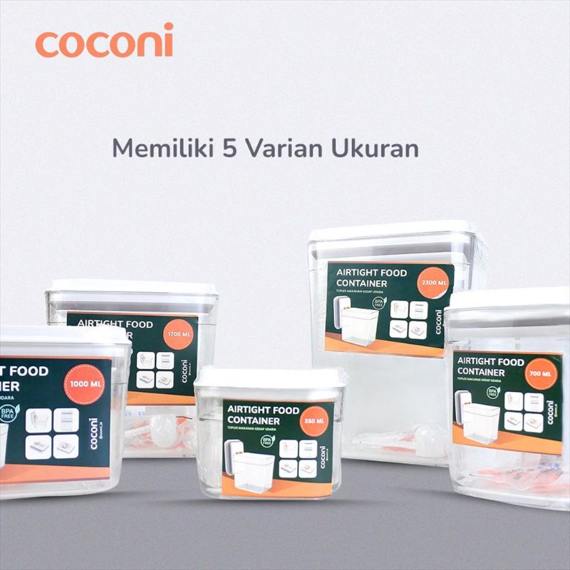 Coconi Pop Up Airtight Food Container / Toples Kedap udara untuk Susu Bubuk