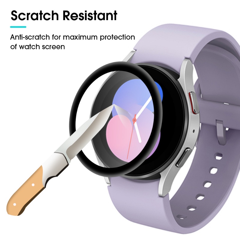 Pelindung Layar Tempered Glass 20D Curved Edge HD Anti Gores 40mm 44mm Untuk Samsung Galaxy Watch 5 Pro