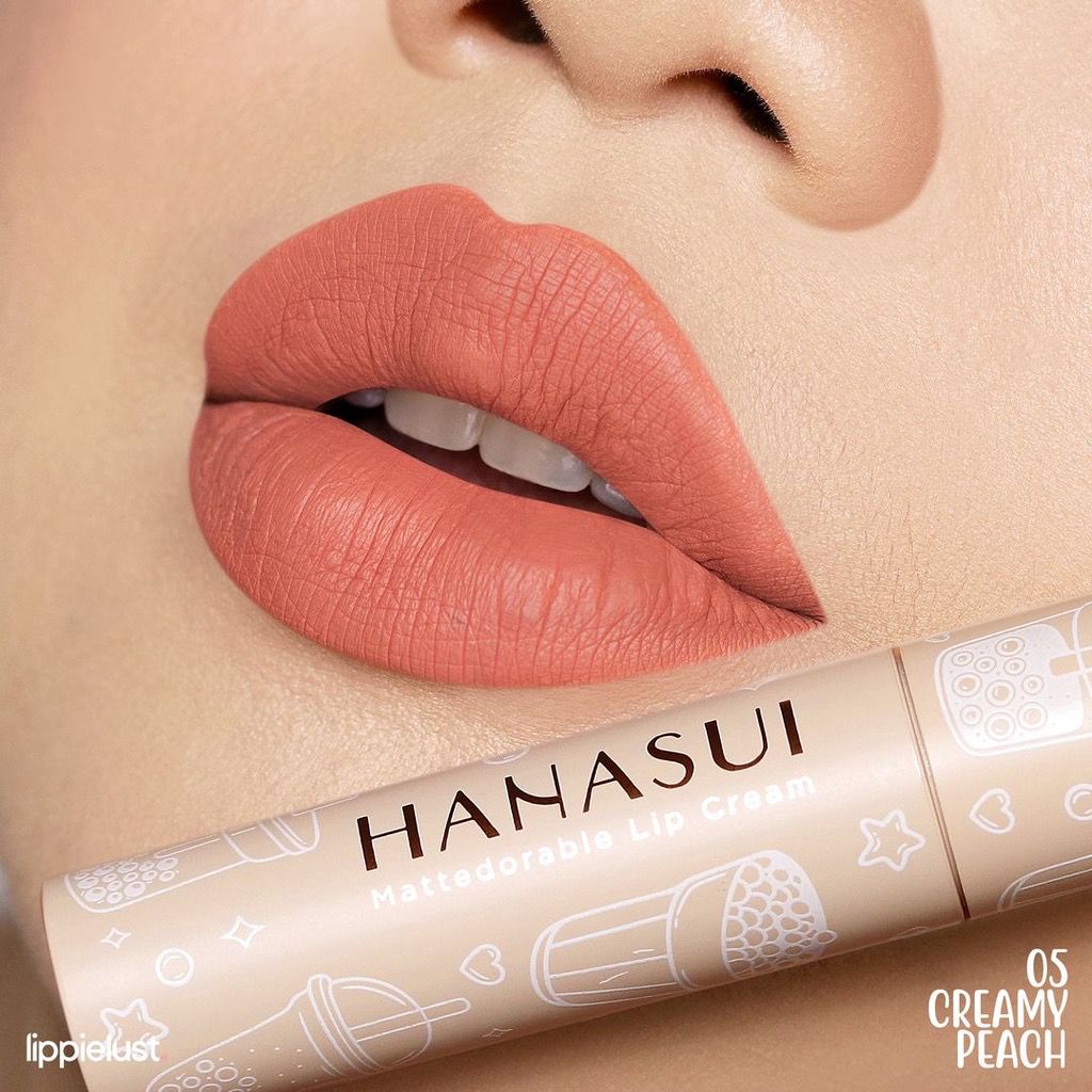 Hanasui Mattedorable Lip Cream | Matte Dorable LipCream Lipstick Cair Mate Hanasui | BOBA EDITION-05 Creamy Peach