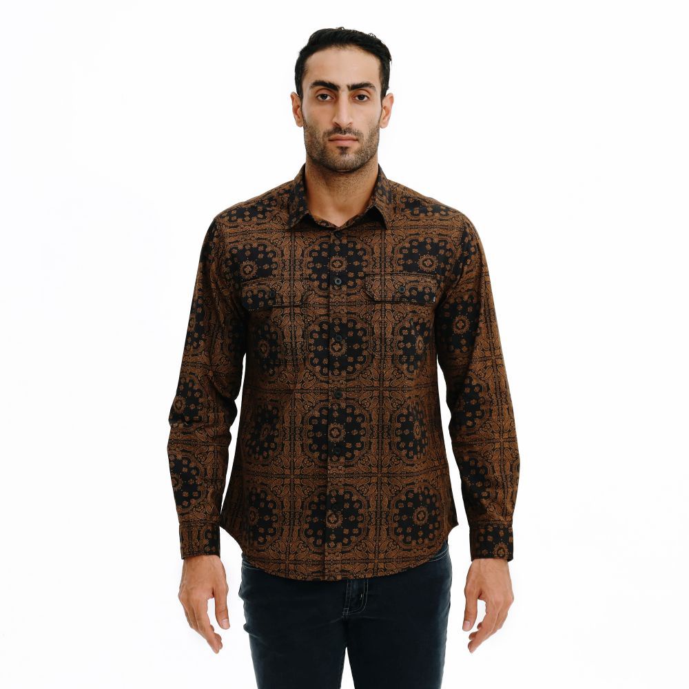 1989 KEMEJA PRIA BLUMEN PAISLEY SHIRT - BLACK