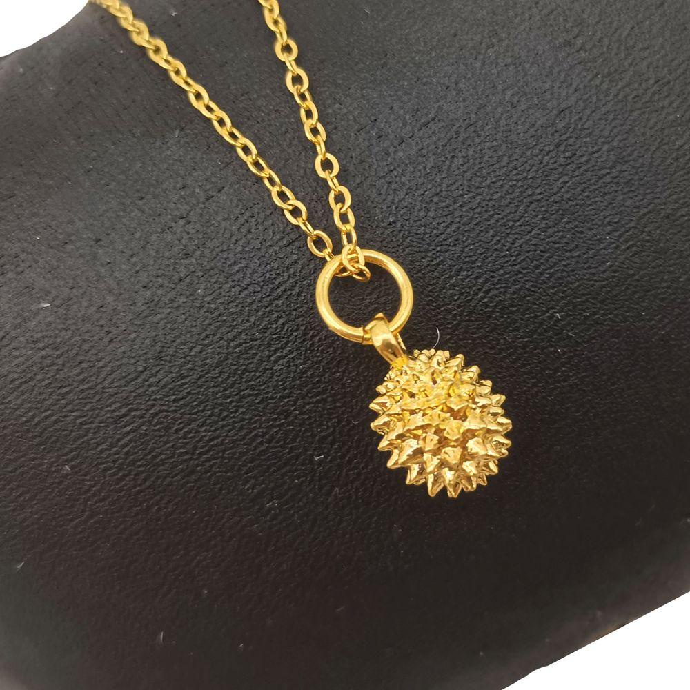 Mxbeauty Kalung Wanita Trendy Pasir Mengkilap Desain Niche Durian Liontin Gadis Necklace