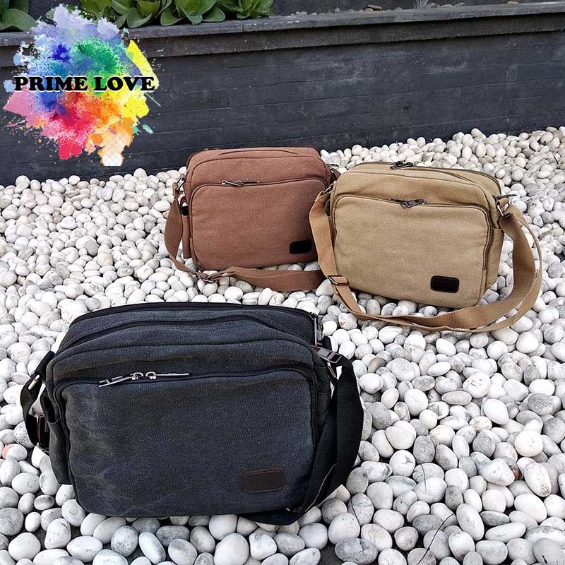 Tas Selempang Pria Kekinian Kanvas Gaya Casual Sling Bag Men - TP02