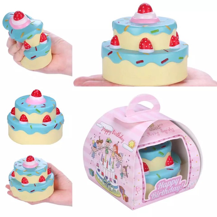 SQUISHY KUE STRAWBERRY/squishy birthday cake
