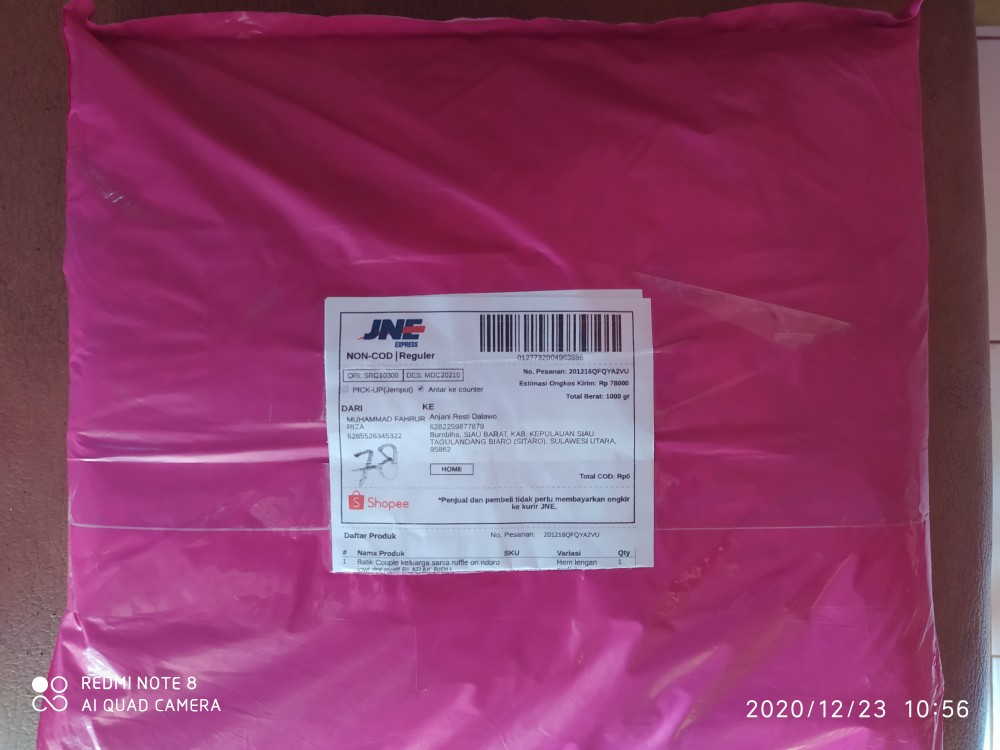 Batik Couple Keluarga Sania Ruffle Ori Ndoro Jowi Dnt Motif Blarak Biru