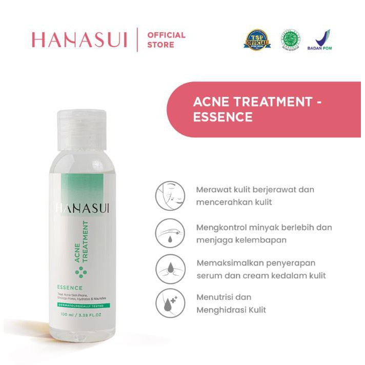 PAKET HANASUI Acne Treatment Series (Cleanser, Acne Spot Gel, Power Essence, Day Cream, Night Cream)