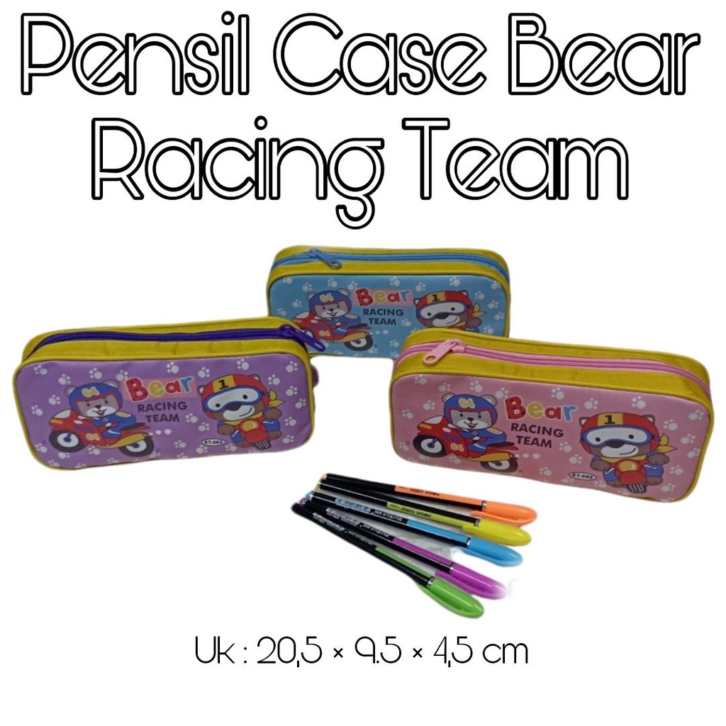 

KOTAK PENSIL KARAKTER BEAR RACING / PENSIL CASE SHINTOENG / POUCH ST582
