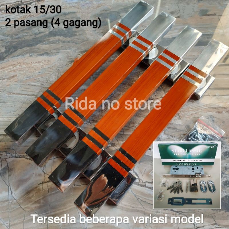 1 set Gagang Pintu Rumah Minimalis 45 cm dan 33 cm Handle Pegangan Pintu kayu