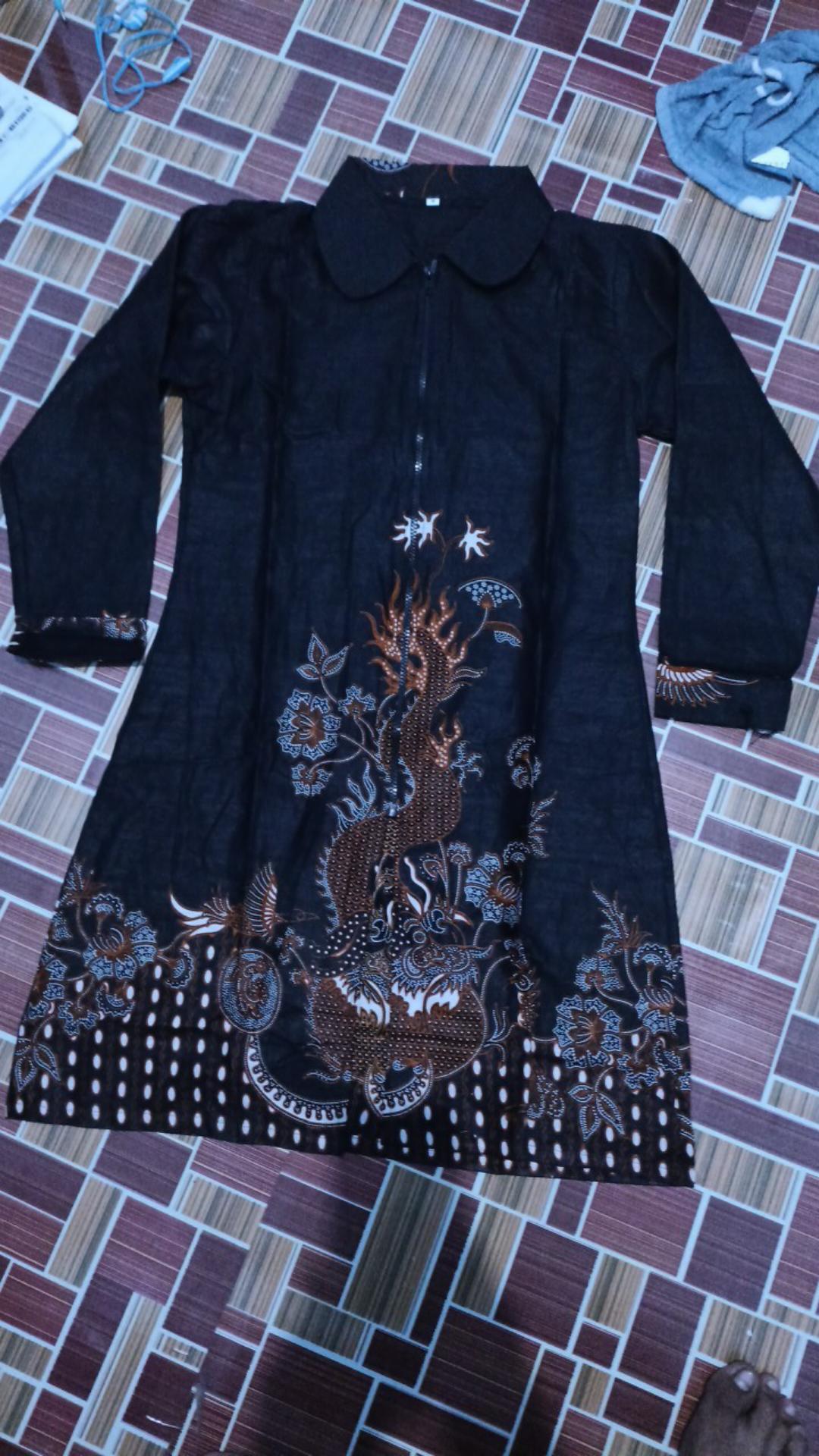 New Arrival Tunik Batik Wanita Motif Nagasakti Zipper Depan M L Xl Xxl Xxxl
