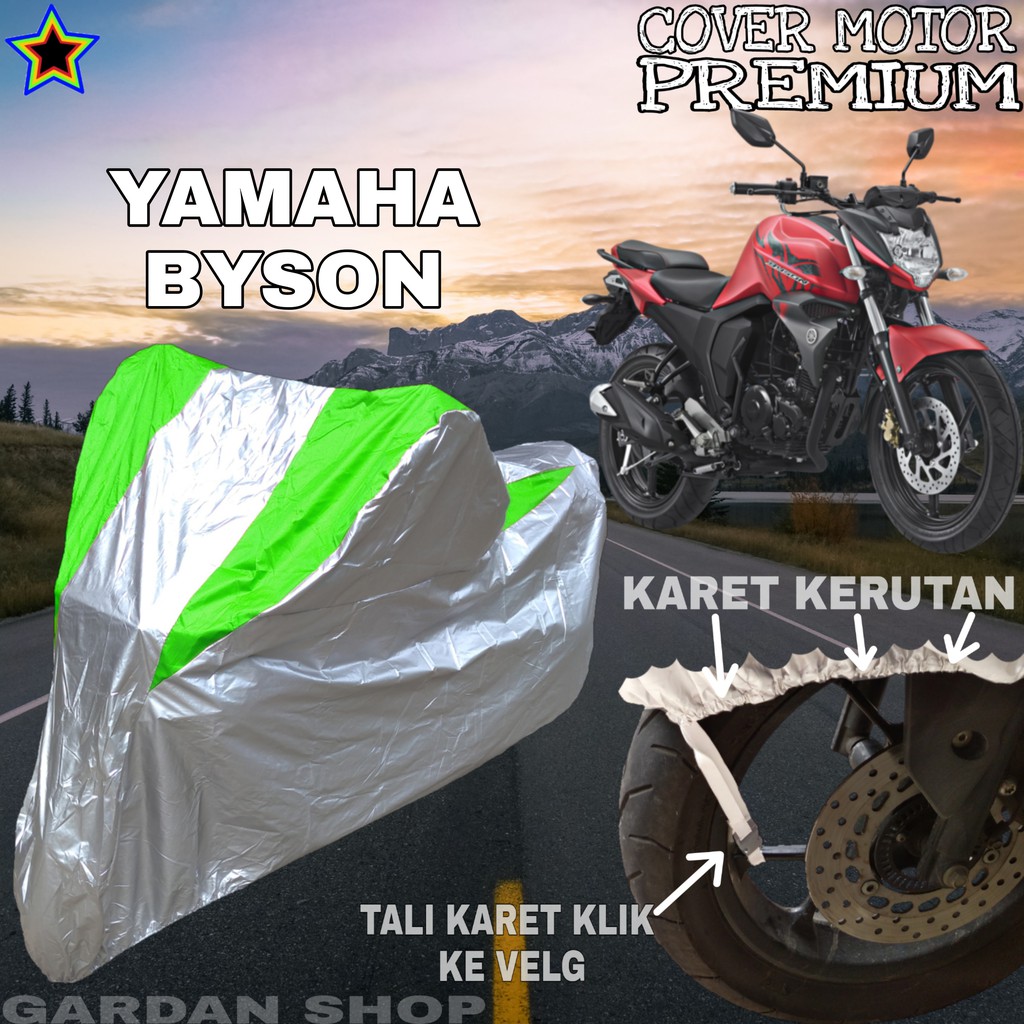 Sarung Mottor YAMAHA BYSON Silver HIJAU Body Cover Penutup Pelindung Motor Yamaha PREMIUM