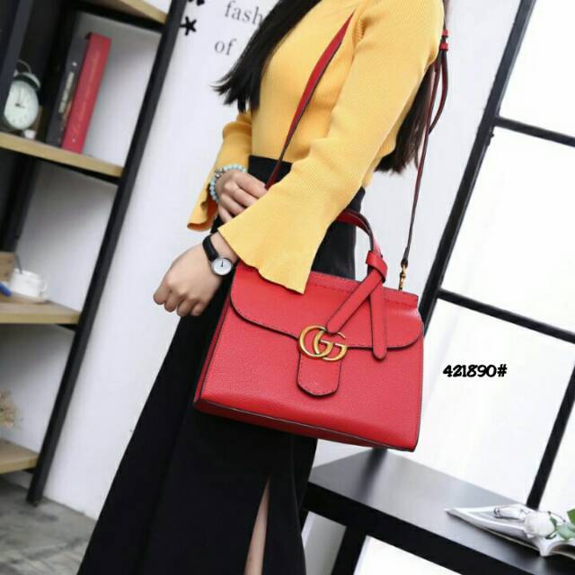 gg marmont small top handle bag