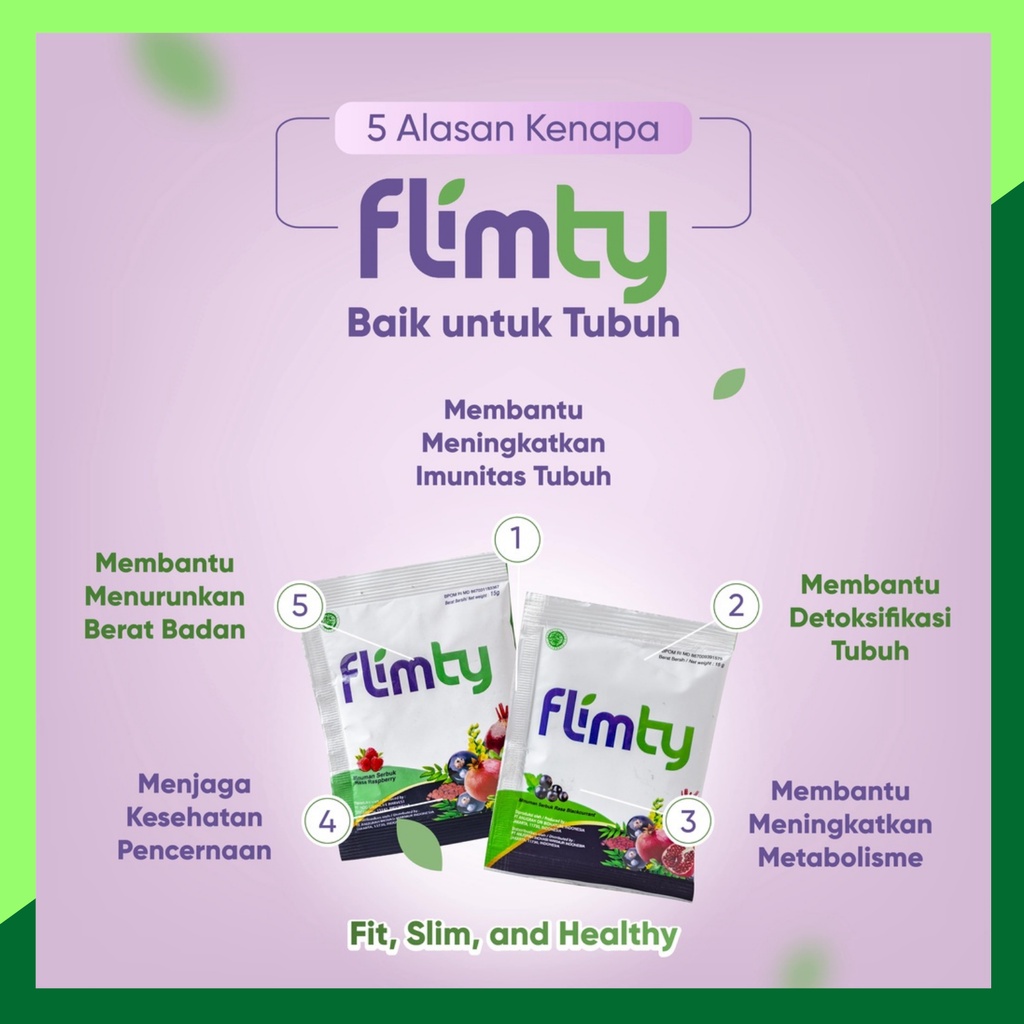 Flimty Pelangsing Badan Flimty Fiber Original Antioksidan - 1 Box isi 16 sachet