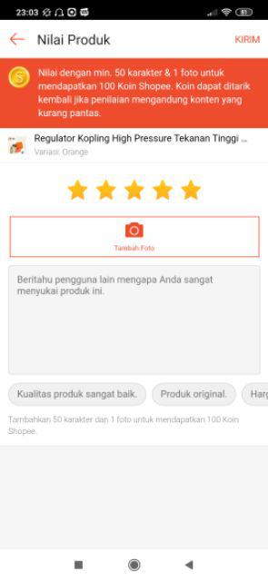 Regulator Kopling High Pressure Tekanan Tinggi Dengan Nepel