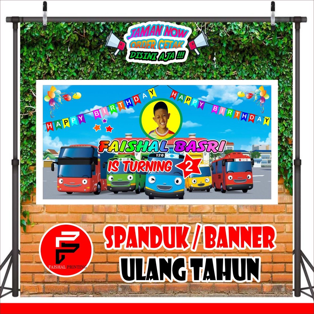 Spanduk Banner Ulang Tahun anak Custom Tema tayo Ukuran 2 x 1 m