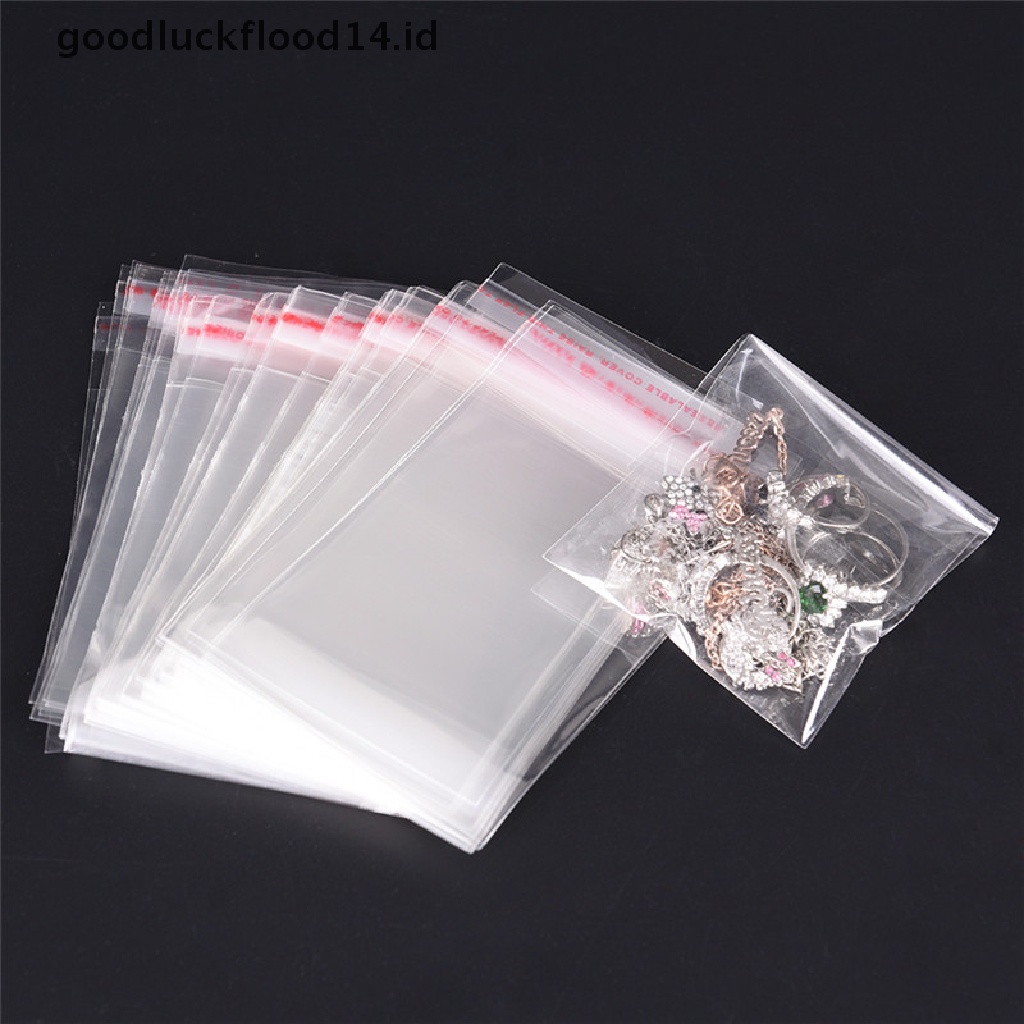 [OOID] 200PCS Clear Self Adhesive Seal Plastic Bags Candy Jewelry Packing Bags ID