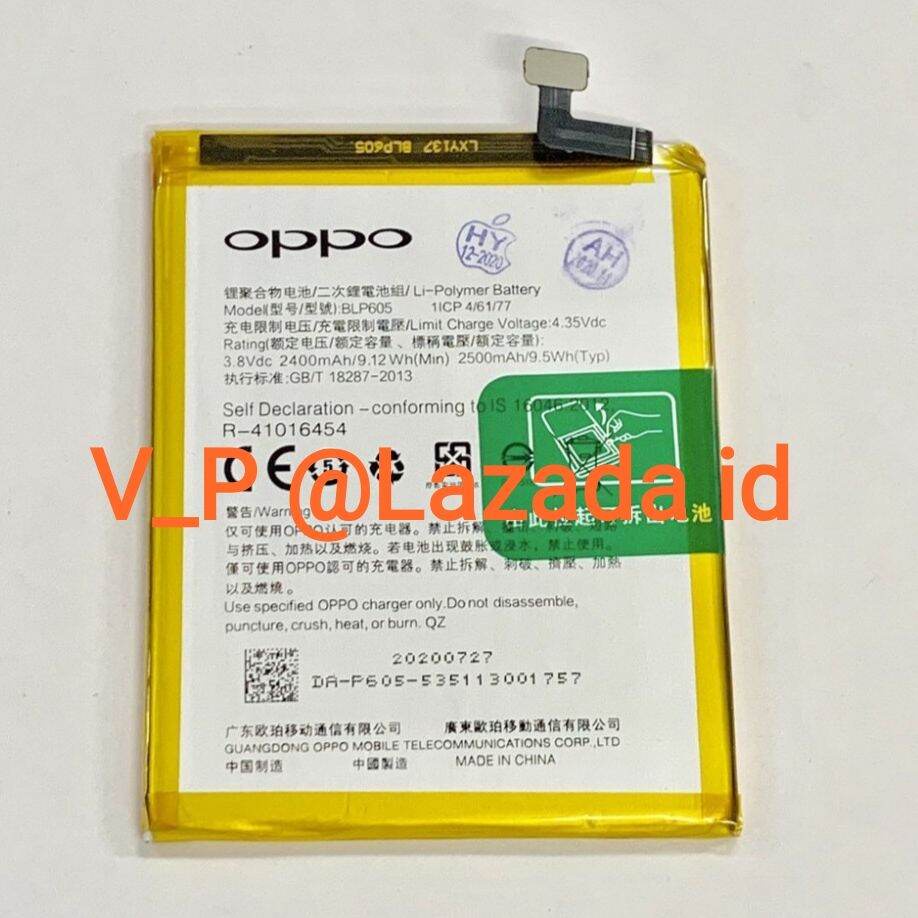 OPPO A33 A33W A33F - OPPO A35 - OPPO NEO 7 ( 2015 ) Baterai Battery Batre Batrei Batere Batrai ORIGINAL 100% OPPO A33W A33FW ORI Model BLP605 BLP-605 BLP 605