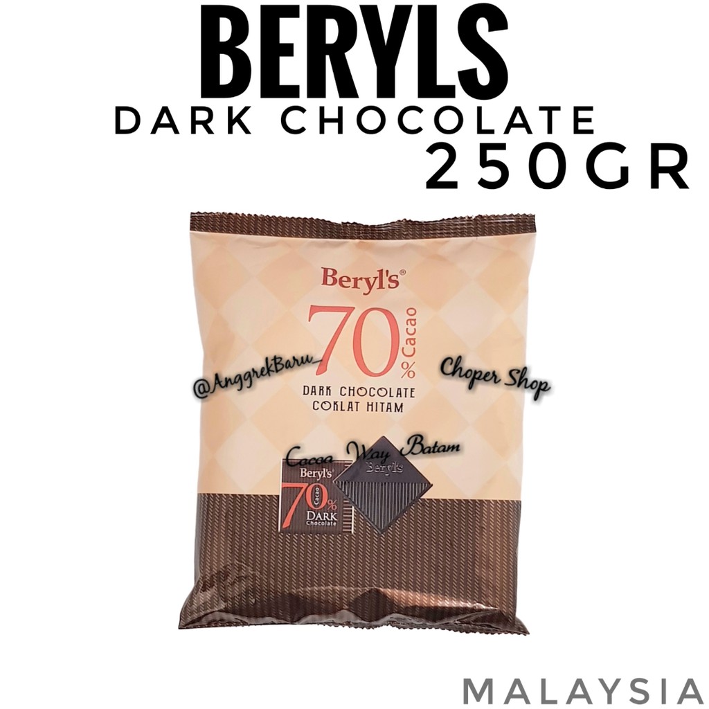 Cokelat Beryls Dark Chocolate Bag 70persen 250gram