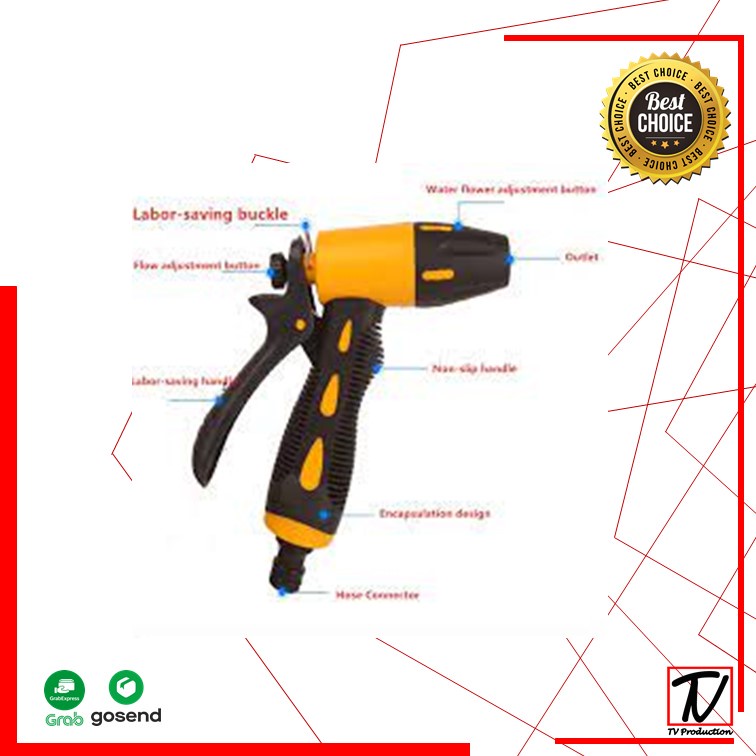Semprotan Air Steam Cuci Mobil Nozzles Spray Water Gun - Mix Color