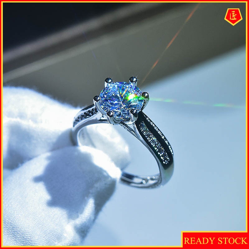 [Ready Stock]Elegant Moissanite Pt950 Platinum Diamond Ring