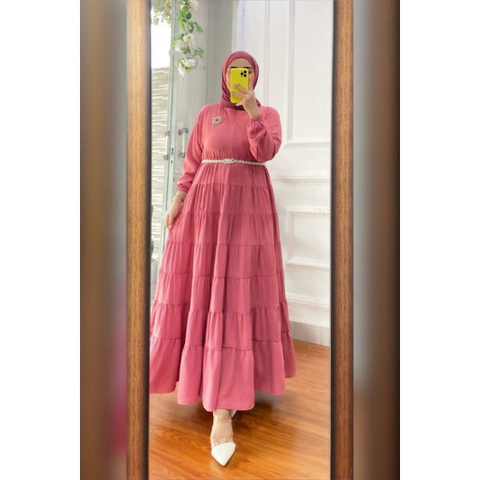 OMLINE KEBAYA // CRINCLE MIDI DRESS VOLL2 // Busui, Belakang karet