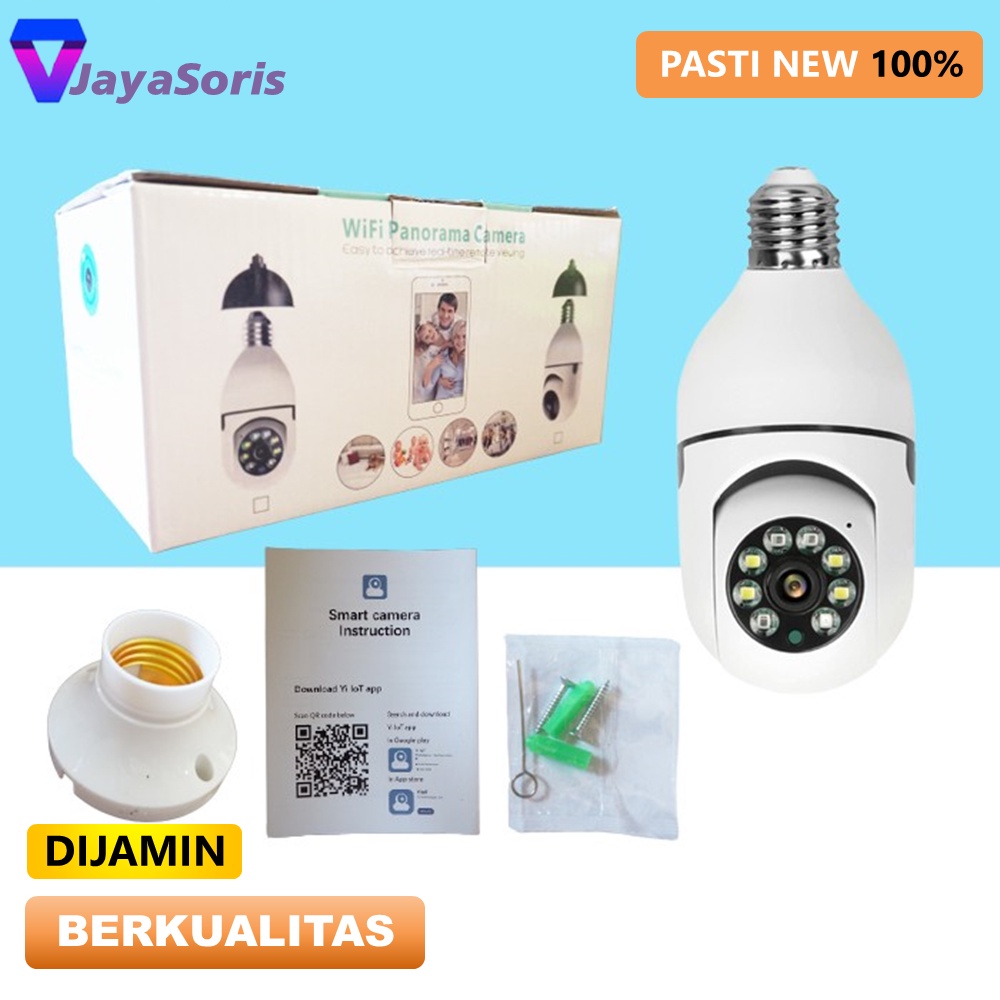 KAMERA MINI TERSEMBUNYI CCTV LAMPU BOHLAM WIFI 360 CAMERA MINI WIFI PENGINTAI KECIL HD LAMP SPY CAM IP WIRELESS TERHUBUNG HP JS155