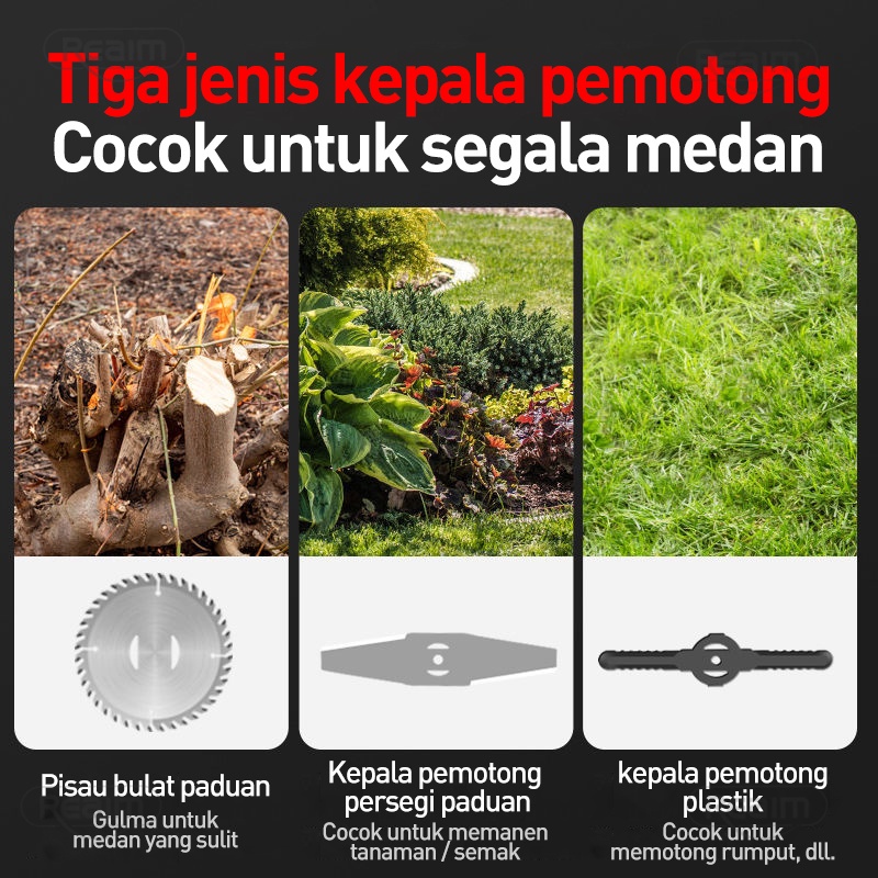 ⚡ 2 baterai ⚡KUALITAS JERMAN Reaim 288V Mesin Pemotong Rumput listrik pemotong rumput elektrik mesin pemotong rumput tanpa kabel Reaim-gcj001