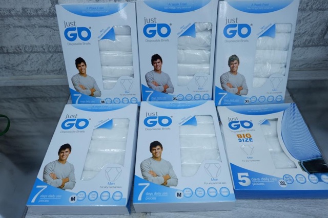CELANA DALAM WANITA KERTAS / CELANA DALAM PRIA / CELANA SEKALI PAKAI JUST GO / DISPOSIBLE PANTS