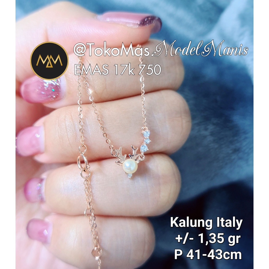 Kalung Fashion Italy emas Rose gold 750 kadar 17k