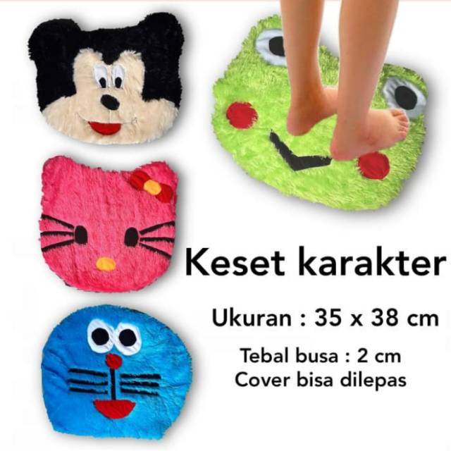 Keset karakter jumbo alas busa tebal motif interior rumah kitty keropi pembersih telapak kaki