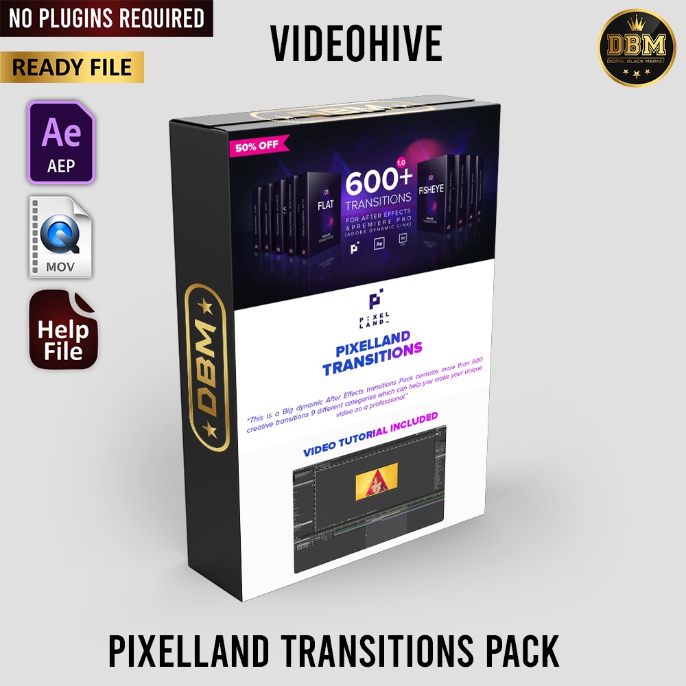 Pixelland Transitions Pack - After Effects Project Files