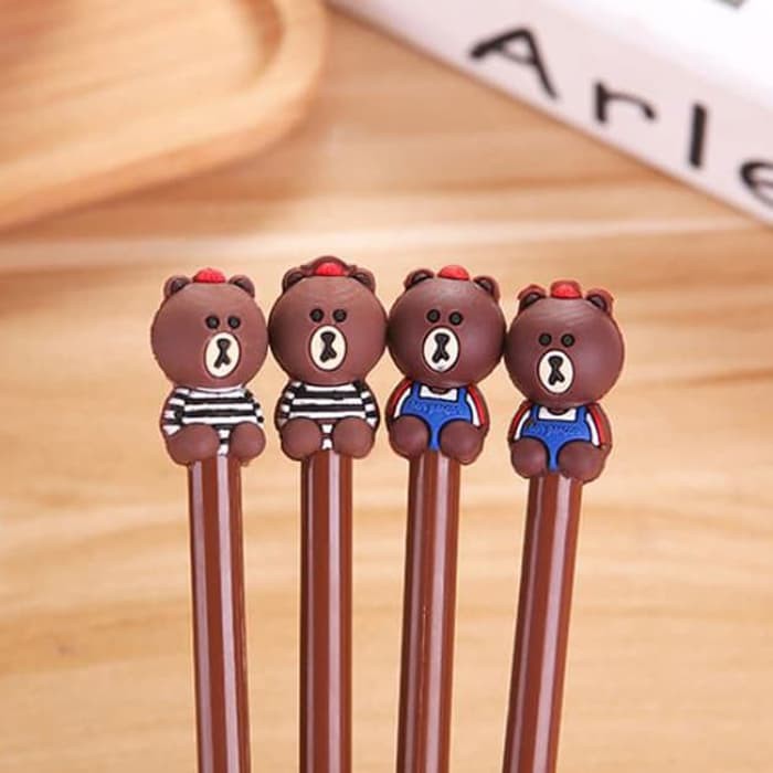 

NR pen gel kartun brown kartun beruang ballpoint spe046 Biru