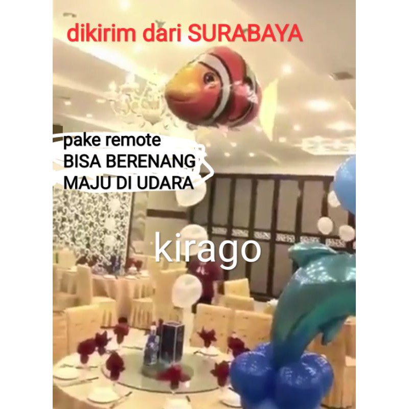 BALON AKSESORIS PESTA REMOTE CONTROL R/C NEMO IKAN HIU MAINAN ANAK
