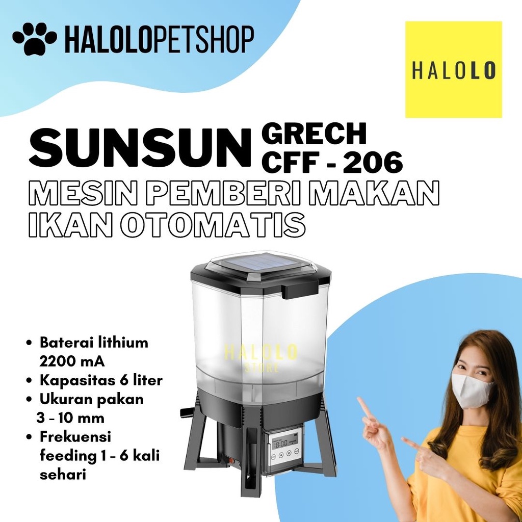 SUNSUN CFF 206 Pemberi Makan Ikan Otomatis Automatic Feeder Kolam Auto Feeder