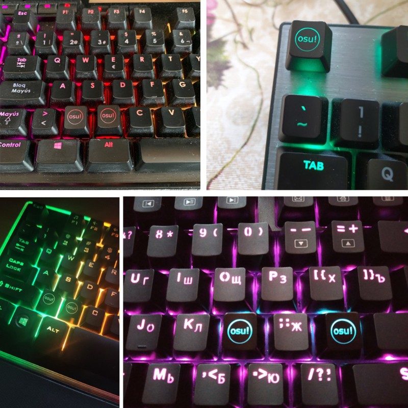 Vivi Keycap Tombol Keyboard Mekanikal Osu Bahan Abs Dengan Backlight Untuk Cherry
