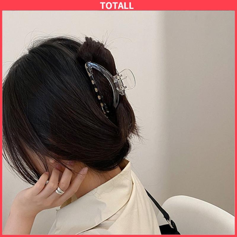 COD Wanita Vintage Ambil Klip Bentuk Bulan Sabit Klip Rambut Bening Hiasan Kepala Besar-Totall