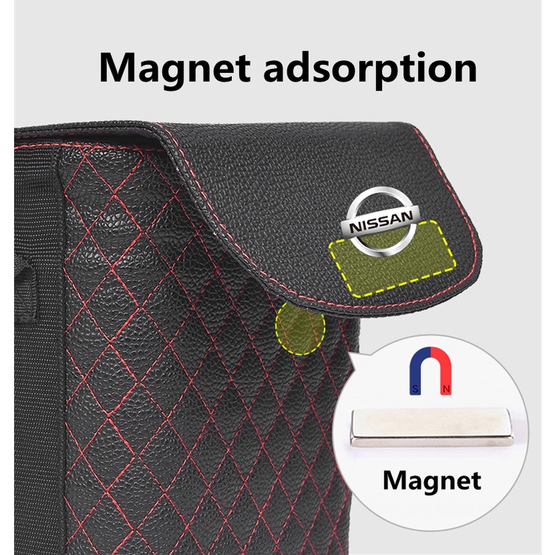 (G-CLUB) Tempat Sampah Bahan Kulit Tahan Air Untuk Mobil Nissan