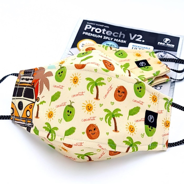 MASKER KAIN ANAK ANAK PROTECH V2 PREMIUM 3 PLY MASK MOTIF 2