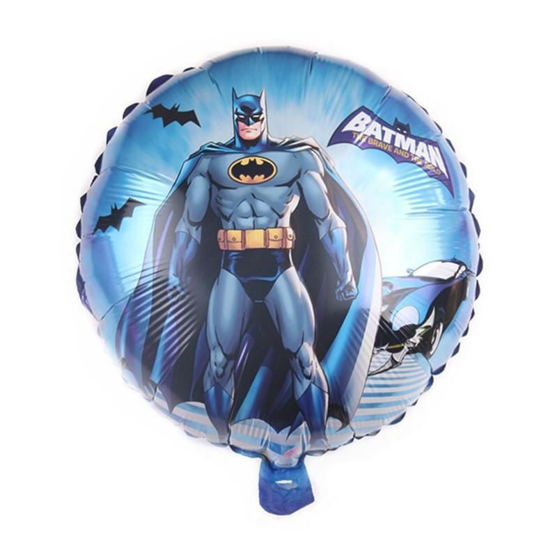 Balon Foil Batmannnn 45 cm bentuk bulat gambar 2 sisi keren